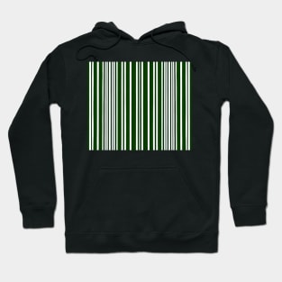 Green And White Vertical Striped - Dark Fern Green Aesthetic Lines Hoodie